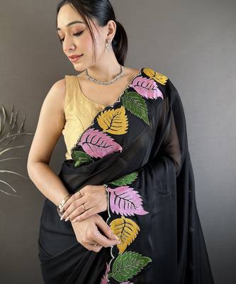 black art silk embroidered art-silk-sarees 3