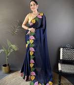 navy blue art silk embroidered art-silk-sarees