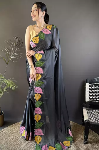 grey art silk embroidered art-silk-sarees