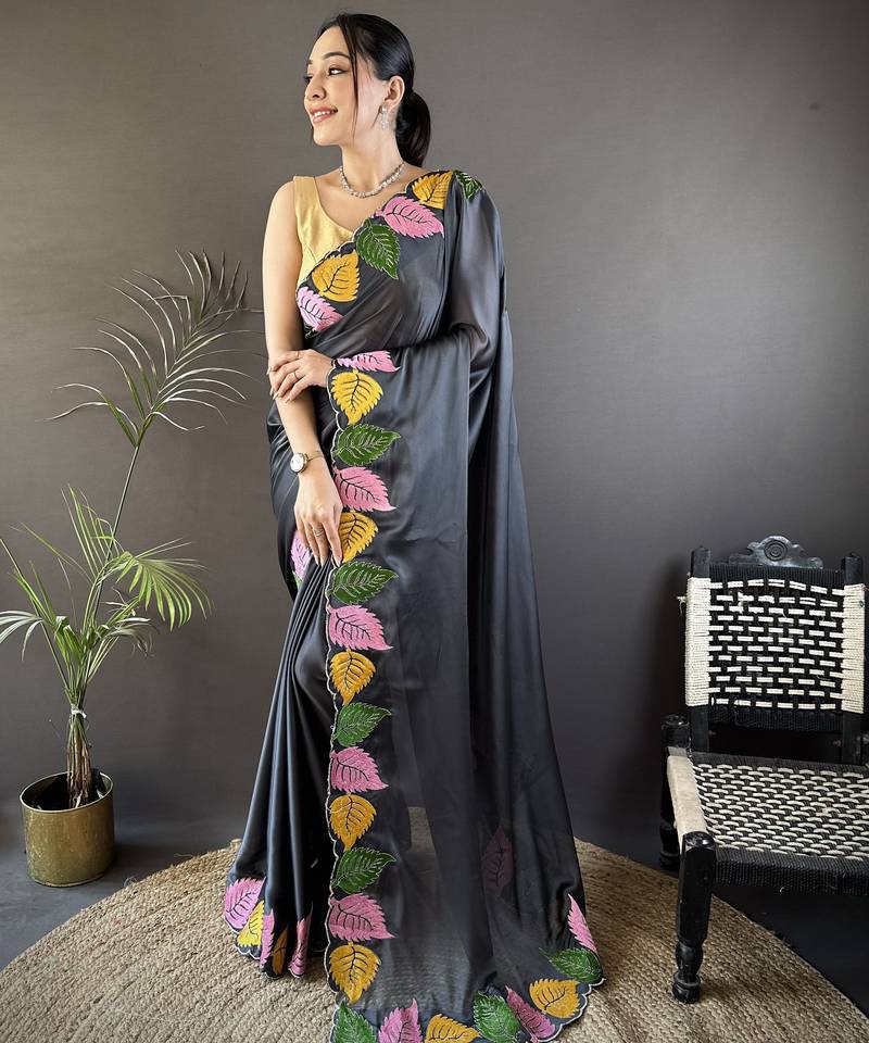 grey art silk embroidered art-silk-sarees