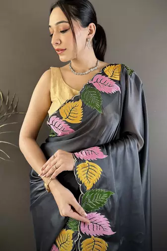 grey art silk embroidered art-silk-sarees