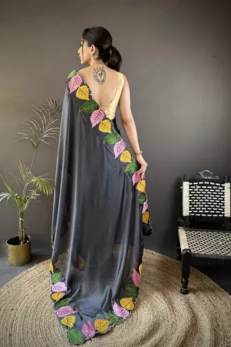 grey art silk embroidered art-silk-sarees