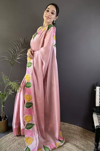 light baby pink art silk embroidered art-silk-sarees
