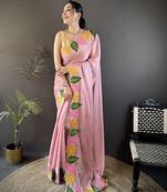 light baby pink art silk embroidered art-silk-sarees