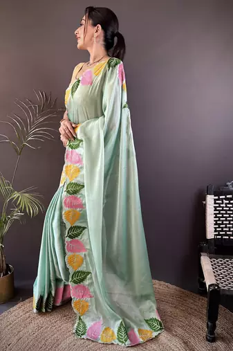 light green art silk embroidered art-silk-sarees