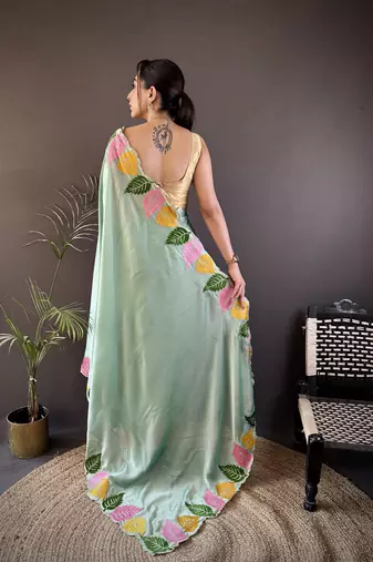 light green art silk embroidered art-silk-sarees