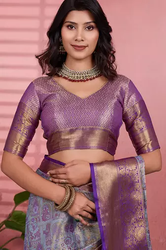 grey art silk woven art-silk-sarees