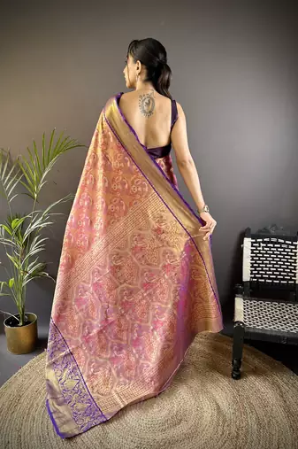 pink art silk woven art-silk-sarees