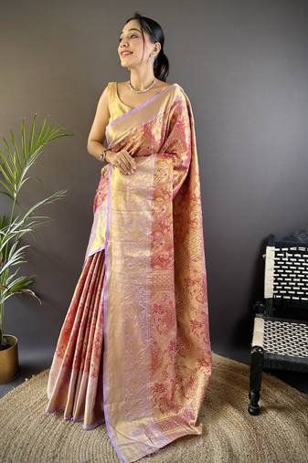pink art silk woven art-silk-sarees
