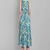 blue printed viscose rayon knee length dress for girls & women