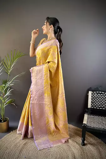 yellow art silk woven art-silk-sarees