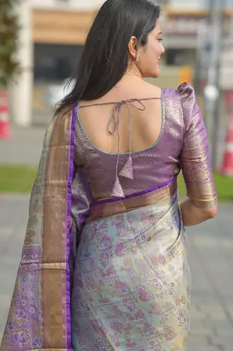 grey art silk woven art-silk-sarees
