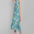 blue printed viscose rayon knee length dress for girls & women