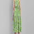green printed viscose rayon knee length dress for girls & women