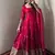 Red fendy silk designer heavy work wedding wear long gown