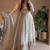 White fendy silk designer heavy work wedding wear long gown