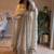 White fendy silk designer heavy work wedding wear long gown