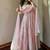 Light peach color faux georgette long party wear gown