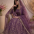 Onion fendy satin heavy embroidery work long wedding wear gown