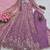 Pink fendy satin heavy embroidery work long wedding wear gown