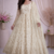 White fendy satin heavy embroidery work long wedding wear gown
