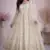 White fendy satin heavy embroidery work long wedding wear gown