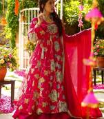 Rani color wedding wear heavy embrodiery work plazo set