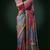 New Fancy Roman Silk With Ajarakh Print With Real Mirror Work Saree With Blouse Ser For Women's