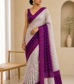 Ikaat woven saree Without Blouse