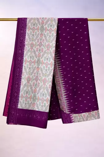 Ikaat woven saree Without Blouse