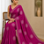 Organza with pure gajji border (With Unstitched Blouse)