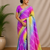Multicolor chiffon saree with Unstitched blouse
