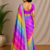 Multicolor chiffon saree with Unstitched blouse