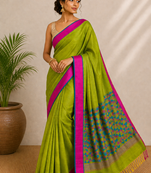 Pure maheshwari hand woven saree with blouse