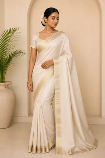 Pure maheshwari saree With Unstitched Blouse