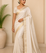 Pure maheshwari saree With Unstitched Blouse