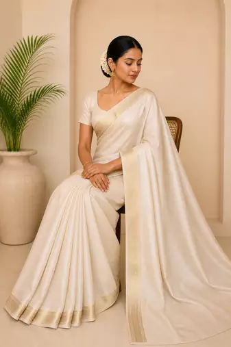 Pure maheshwari saree With Unstitched Blouse