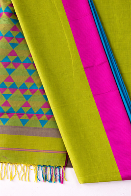 Pure maheshwari hand woven saree with blouse 3
