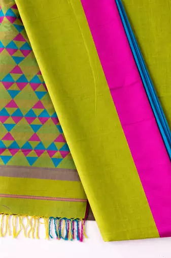 Pure maheshwari hand woven saree with blouse