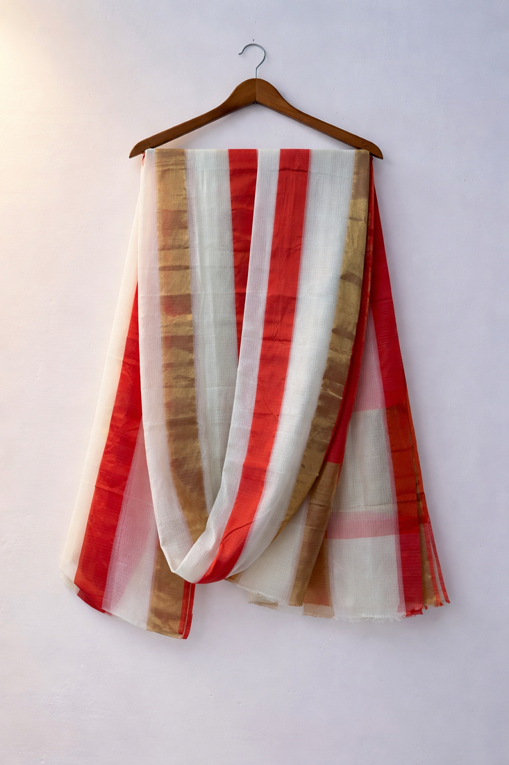 Pure kota doriya saree with unstitched blouse