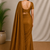 Golden maheshwari tissue saree with unstitched blouse