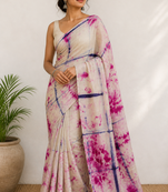 Tie & dye semi silk saree without blouse
