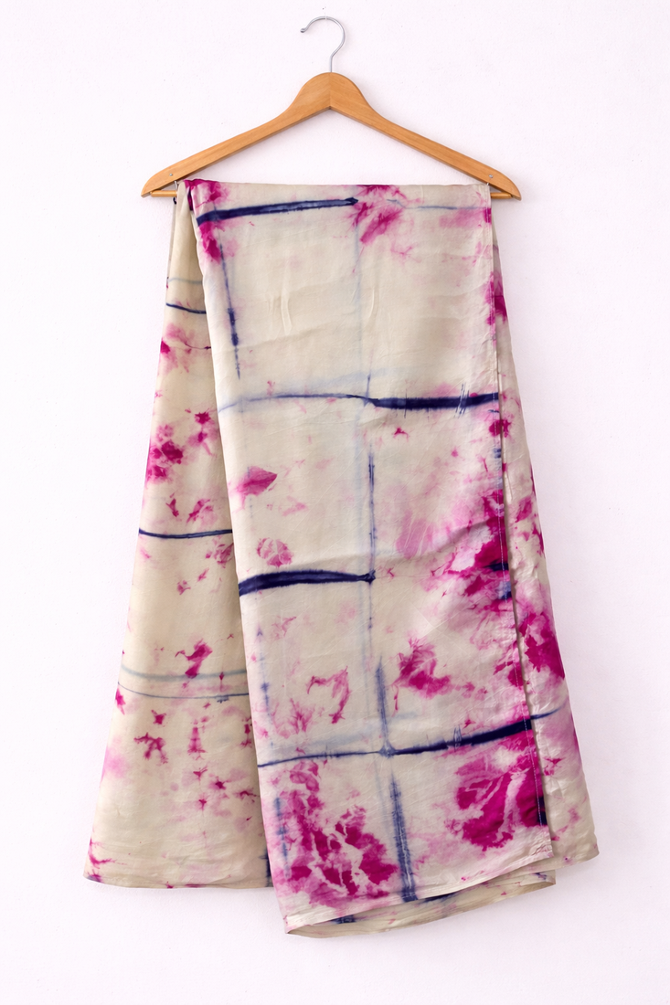 Tie & dye semi silk saree without blouse