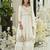 White embroidered chinon free size stitched palazzo style salwar suit