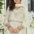 White embroidered chinon free size stitched palazzo style salwar suit
