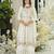 White embroidered chinon free size stitched palazzo style salwar suit