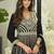 Black embroidered chinon free size stitched palazzo style salwar suit