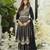 Black embroidered chinon free size stitched palazzo style salwar suit