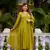 Mehendi green chanderi silk sequin kurta set with embroidered organza dupatta
