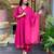 Pink chanderi silk sequin v-neck kurta set with embroidered chanderi dupatta